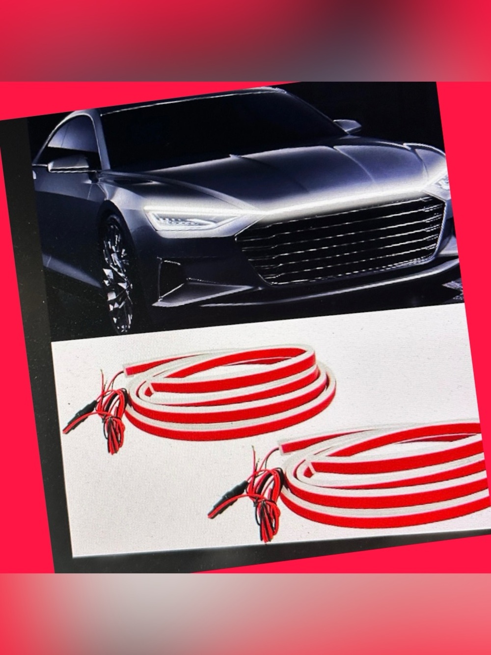 Dynamic 2-Pack CAR HOOD LED Light Strips, 79” Each/Flexible Exterior Lights